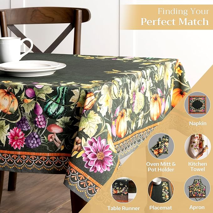 Maison d' Hermine Table Cloth Rectangle Table 100% Cotton 54 x 72 Inches Fall - Image 5