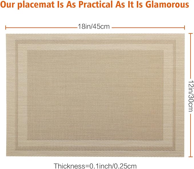Placemats Set of 8, Heat and Stain Resistant Indoor/Outdoor Place mats - Image 5