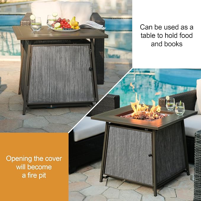 BALI OUTDOORS 50, 000 BTU Propane Fire Pit Outdoor, 28 inch Propane Fire Pit - Image 6
