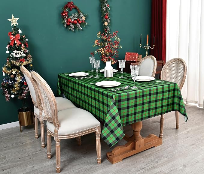 Gingham Plaid Tablecloth by Essifunia