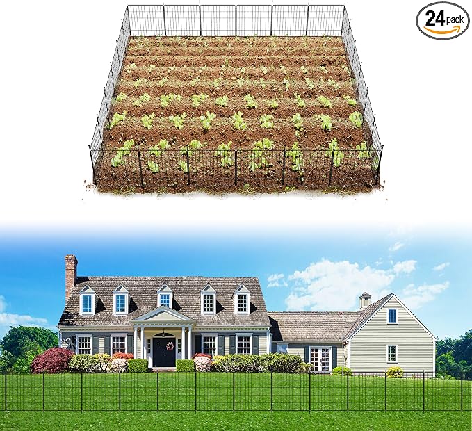 FXW Decorative Garden Fence for Yard - 24in x 44.4ft 24 Panels - Metal Fencing by FXW