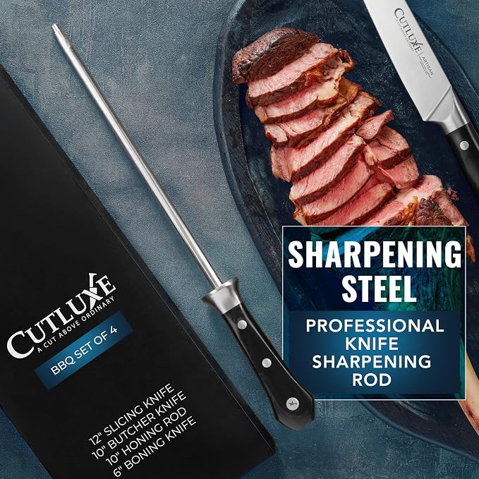 Cutluxe Butcher Knife Set – BBQ Brisket, Breaking and Boning Knives, Honing Rod - Image 6