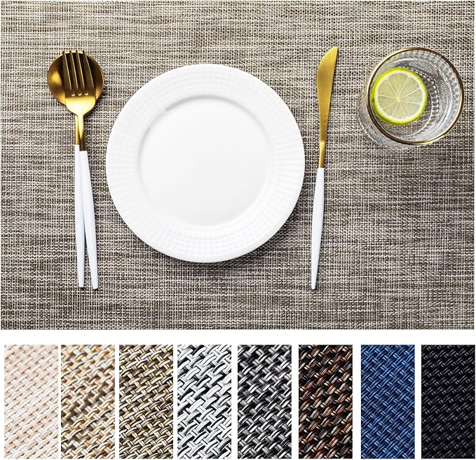 LEXMORE PlaceMats Set of 12 Vinyl/Plastic Woven Place Mats by lexmore