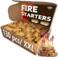 130 pcs Large Fire Starters, Natural Fire Starter by KONEXCEL