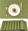 Woven Vinyl Placemats Set of 8 Wipe Clean PVC Heat Resistant Place Mats Durable by Gloserin