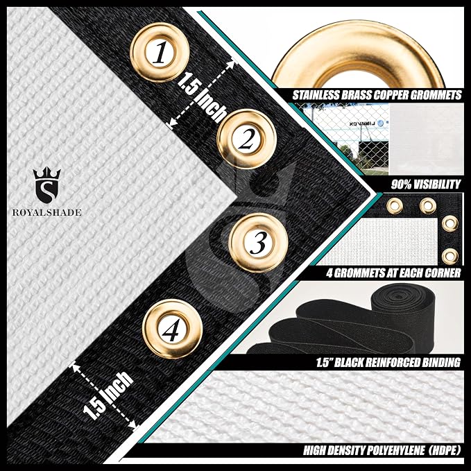 Royal Shade Custom Size 4' x 128' White Fence Privacy Screen Windscreen Cover - Image 5