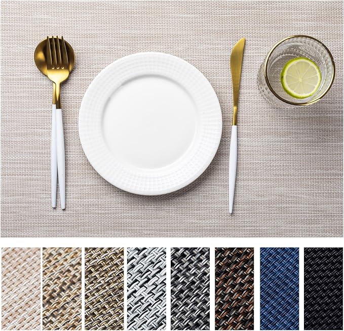 LEXMORE Placemats Set of 4 Vinyl/Plastic Woven Place Mats by lexmore