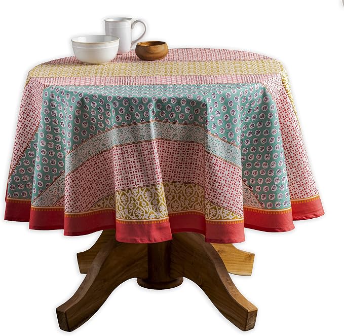 Maison d' Hermine Table Cloth Round Table 100% Cotton 63 Inches Tablecloth by MaisondHermine