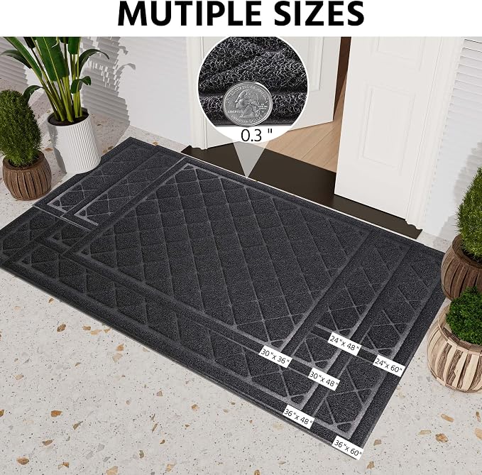 Front Door Mat Indoor Outdoor Entrance, Non-Slip Absorbent Entryway Mat - Image 2