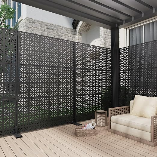 Casaphoria Metal Privacy Screen Outdoor, Charles Black - Image 2
