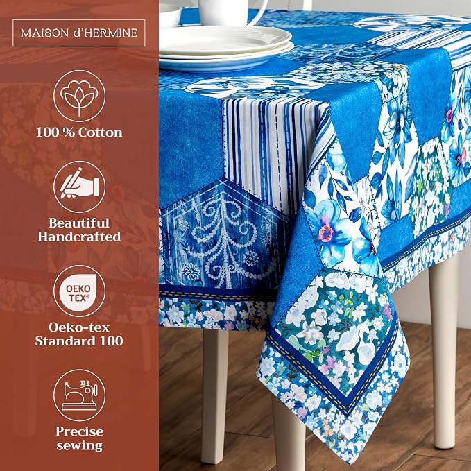 Maison d' Hermine Table Cloth Rectangle Table 100% Cotton 54 x 72 Inches - Image 2