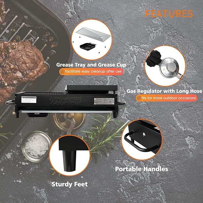 Royal Gourmet GD4002T 4-Burner Tailgater Grill and Griddle Combo, Portable Flat - Image 5