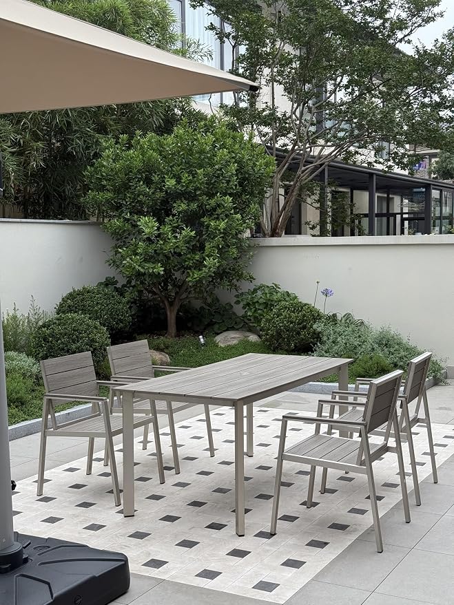 Outdoor Dining Set for 6, Patio Table and Chairs Set - Image 2