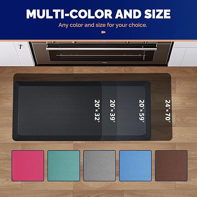 FEATOL Anti Fatigue Mats for Standing 2 Packs, 9/10 Extra Thick Ergonomic - Image 6