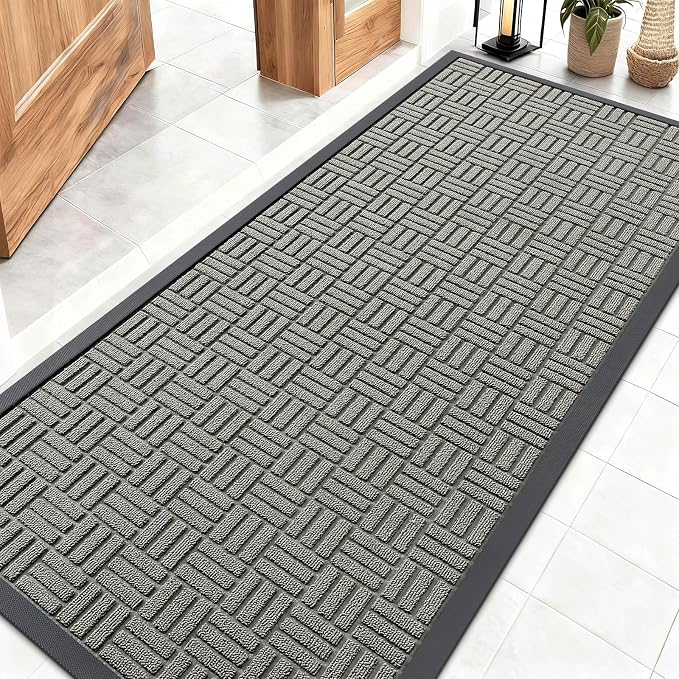 OLANLY Front Door Mat Outside Entrance 59x23, Heavy Duty Sturdy Natural Rubber by OLANLY