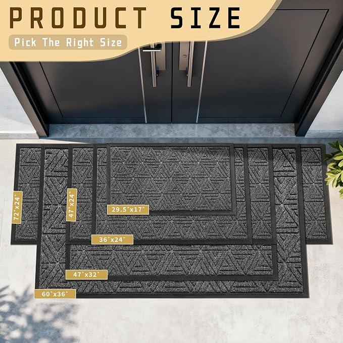 Yimobra Outdoor Mats for Front Door 29.5x17, Stops Mud & Dirt at Entrance - Image 3