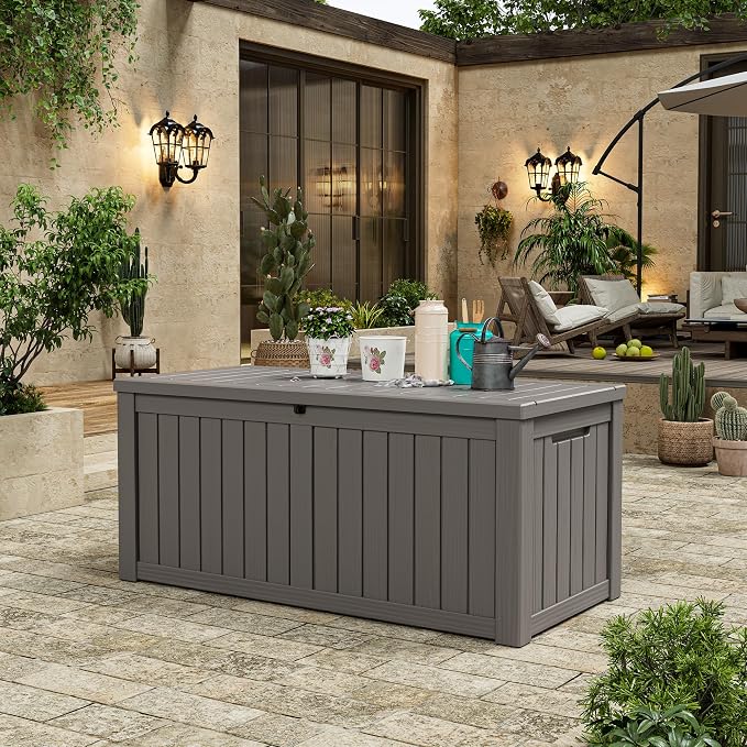 120 Gallon Outdoor Storage Box, Resin Deck Boxes Outdoor Waterproof - Image 8