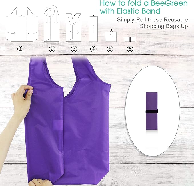 BeeGreen 20 Pack Reusable Grocery Bags w Storage Pouch Reusable Shopping Bags - Image 9