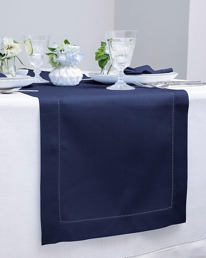 Solino Home Linen Navy Blue Table Runner 36 Inches - Image 2