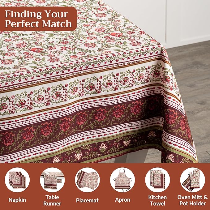 Maison d' Hermine Table Cloth Square Table 100% Cotton 54 x 54 Inches Fall - Image 4