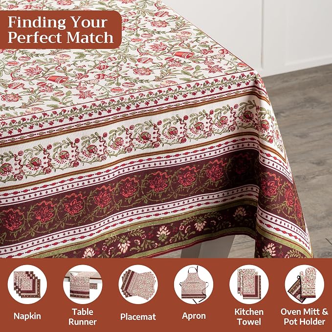 Maison d' Hermine Table Cloth Rectangle Table 100% Cotton 70 x 140 Inches Fall - Image 4