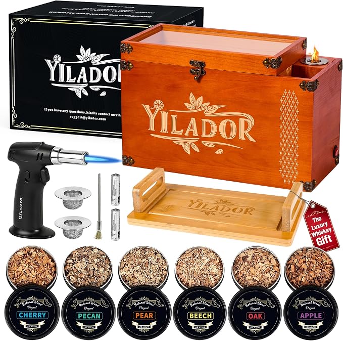 Old Fashioned Smoker Kit – Premium Wooden Gift Box by YourLifeBeautifullyArranged