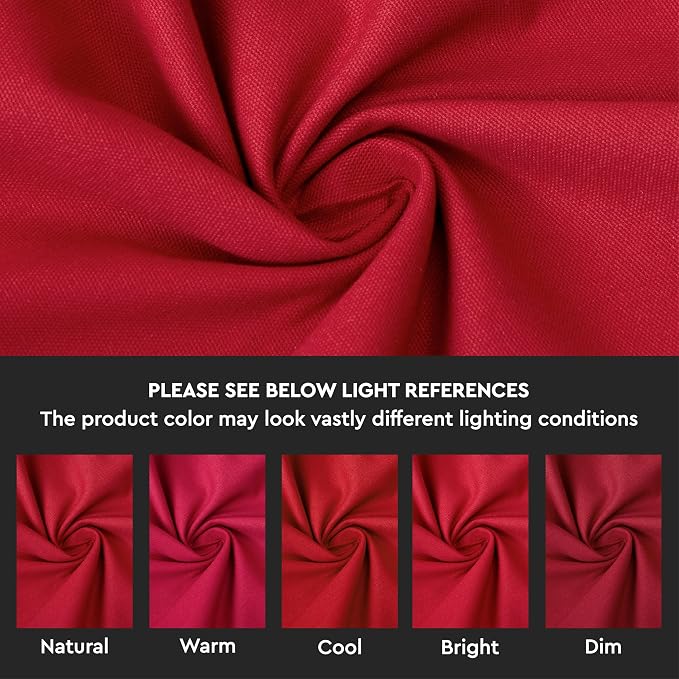 Encasa XO Table Runner 13"x48" Long | Cotton Canvas Fabric | Deep Red Solid - Image 3