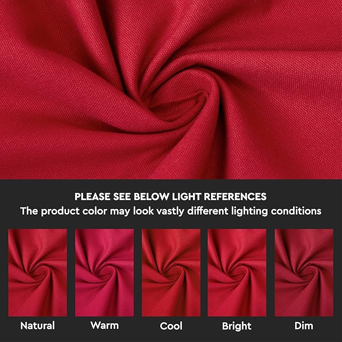 Encasa XO Table Runner 13"x72" Long | Cotton Canvas Fabric | Deep Red Solid - Image 3