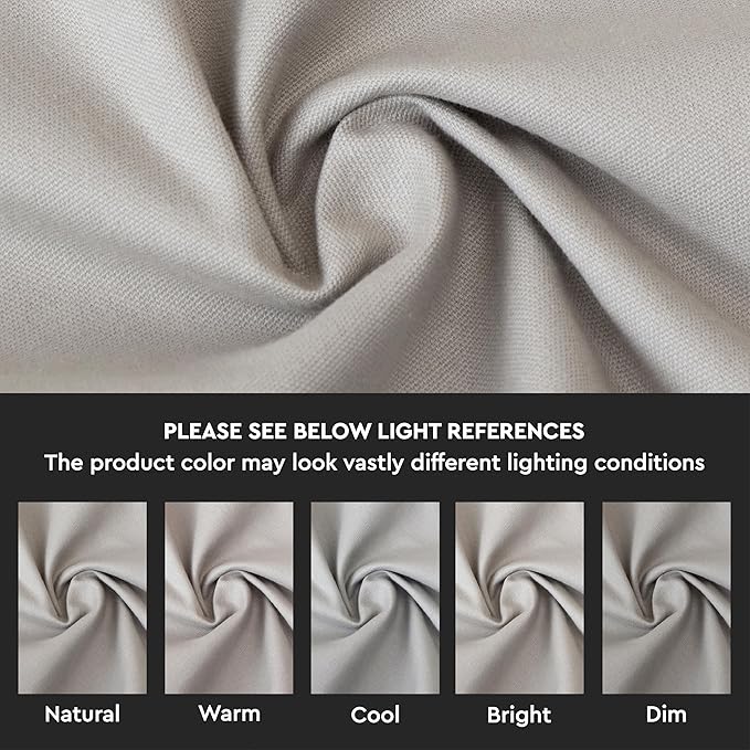 Encasa XO Table Runner 13"x94" Long | Cotton Canvas Fabric | Light Grey Solid - Image 3