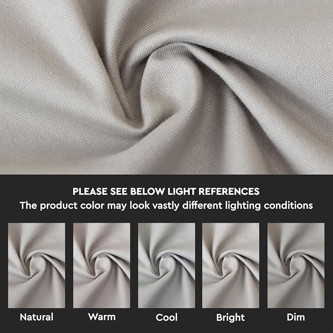 Encasa XO Table Runner 13"x59" Long | Cotton Canvas Fabric | Light Grey Solid - Image 3