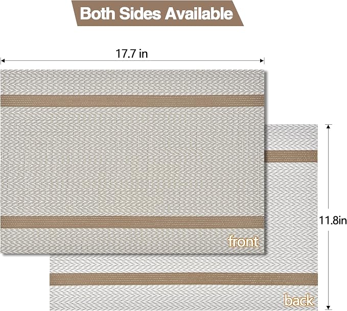 SLKQG Beige White Placemats Set of 6 - Image 5