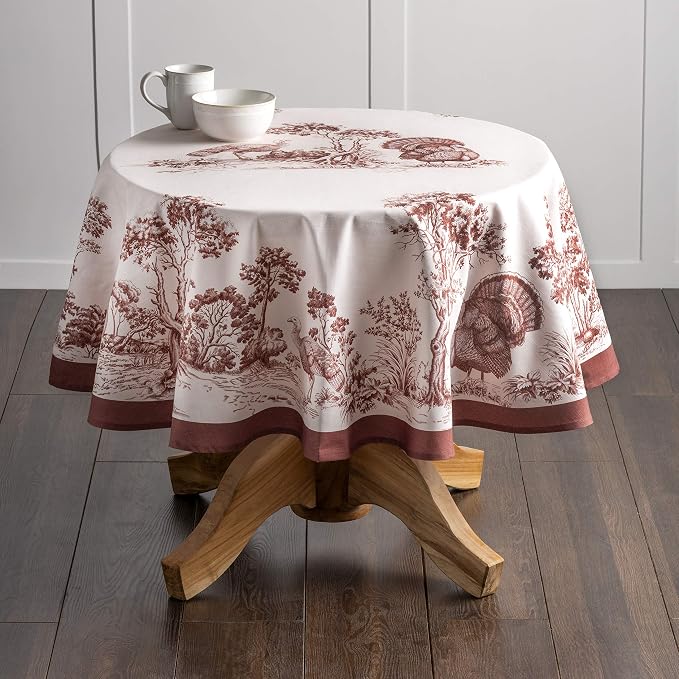 Maison d' Hermine Table Cloth Round Table 100% Cotton 69 Inches Fall Tablecloth - Image 9