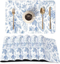 QIYI Placemats Set of 6, 12x18 Inch Faux Leather Place Mats by QIYI