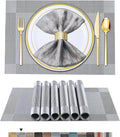 BETEAM Placemats Set of 6, Woven Vinyl Placemat by BETEAM
