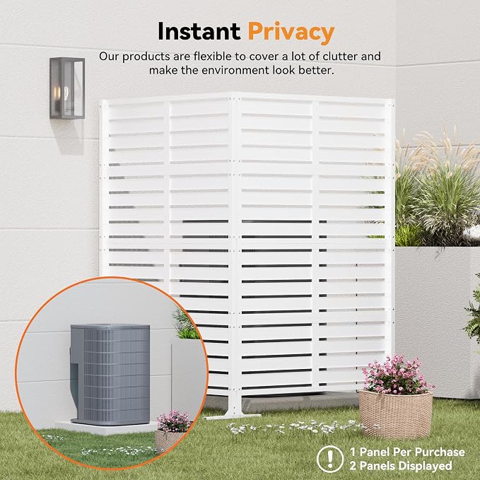 Modern Shade Metal Privacy Screen Outdoor 72" H x 48" W, Stable & Durable - Image 4