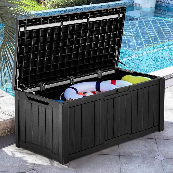 YITAHOME 120 Gallon Large Deck Box, Resin Outdoor Storage Box by YITAHOME