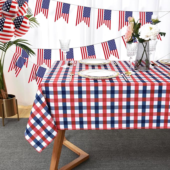 Classic Gingham Tablecloth Fabric by Essifunia
