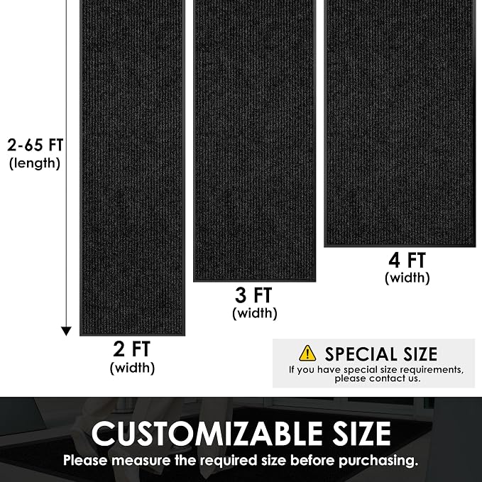 2′ x 29′ Front Door Mat Indoor Outdoor Entrance, Commercial Floor Mat Heavy - Image 2