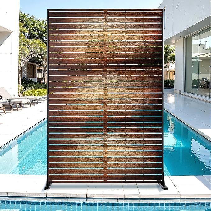 Metal Privacy Screen for Outdoor & Indoor Use, Free Standing Privacy Screen for by Unknown