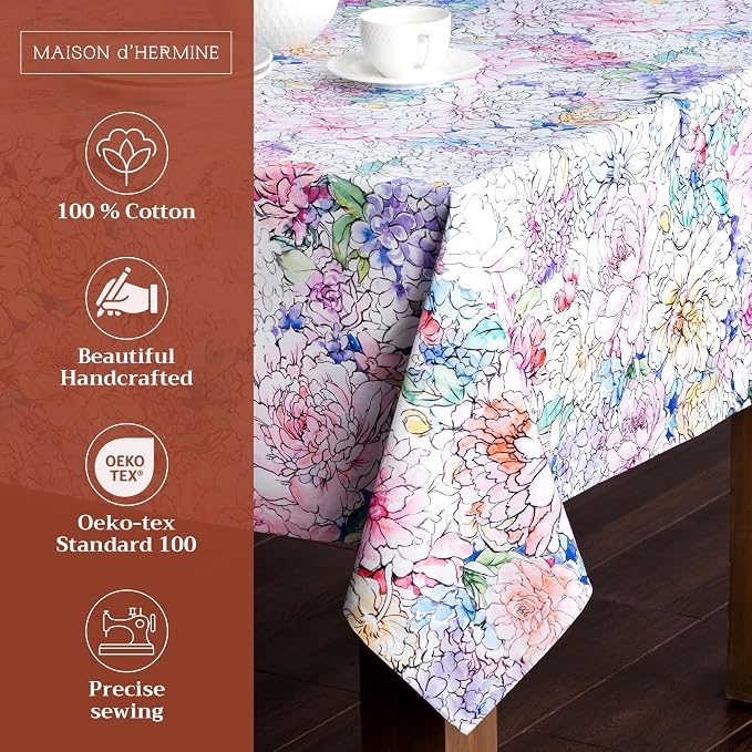 Maison d' Hermine Table Cloth Rectangle Table 100% Cotton 60 x 120 Inches - Image 2