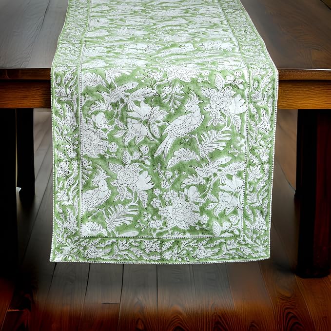 CPC Cotton Table Runner 16x90 Inch Block Printed Long Fall Table Runner - Image 4