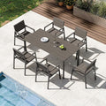 Patio Outdoor Dining Set for 6, Aluminum 7 Piece HDPS Outdooor Table and Chairs by ComfCove