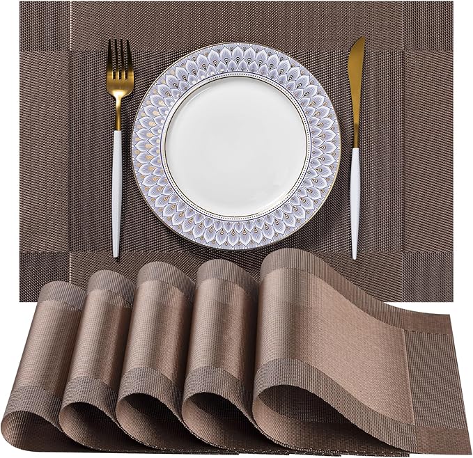 LEXMORE PlaceMats Set of 12 Vinyl/Plastic Woven Place Mats by lexmore