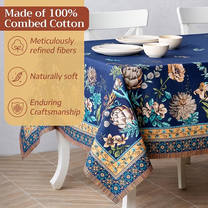 Maison d' Hermine Premium Table Cloth Rectangle Table 100% Combed Cotton 108 x - Image 4