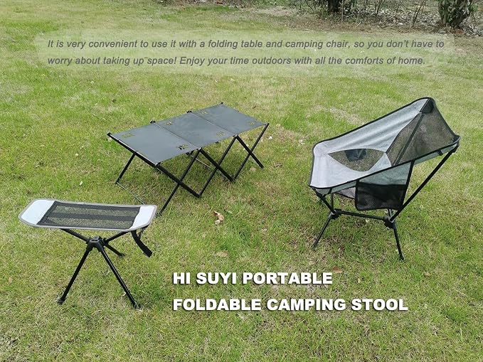 Portable Camping Chair Foot Rest Stool Lightweight Heavy Duty Folding Outdoor - Image 3