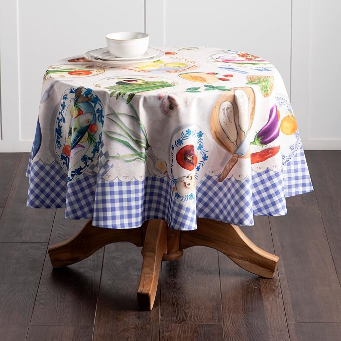 Maison d' Hermine Table Cloth Round Table 100% Cotton 69 Inches Tablecloth - Image 9