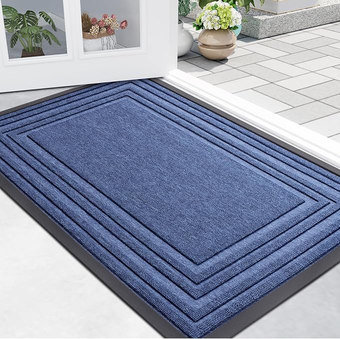 Buganda Front Door Mat Indoor Outdoor Entrance, Non-Slip Natural Rubber Doormats by Buganda