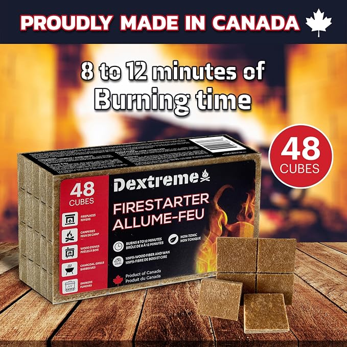 Dextreme Fire Starter Pack of 144/48 Natural Fire Starters Cubes - Image 2