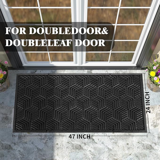 Yimobra Large Door Mat 47x24, All-Season Waterproof Outdoor Mats - Image 2