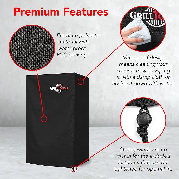 Heavy Duty Smoker Cover, 40 Inch – Waterproof, Weather Resistant, UV & Fade - Image 3